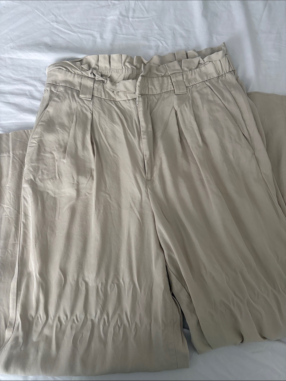 Banana Republic Light Beige Paperbag Waist Chinos